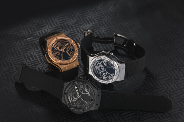 black rubber strap replica Hublot Big Bang Black Jaguar - White Tiger Foundation