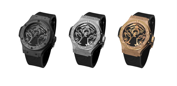 stainless steel case copy Hublot Big Bang Black Jaguar - White Tiger Foundation