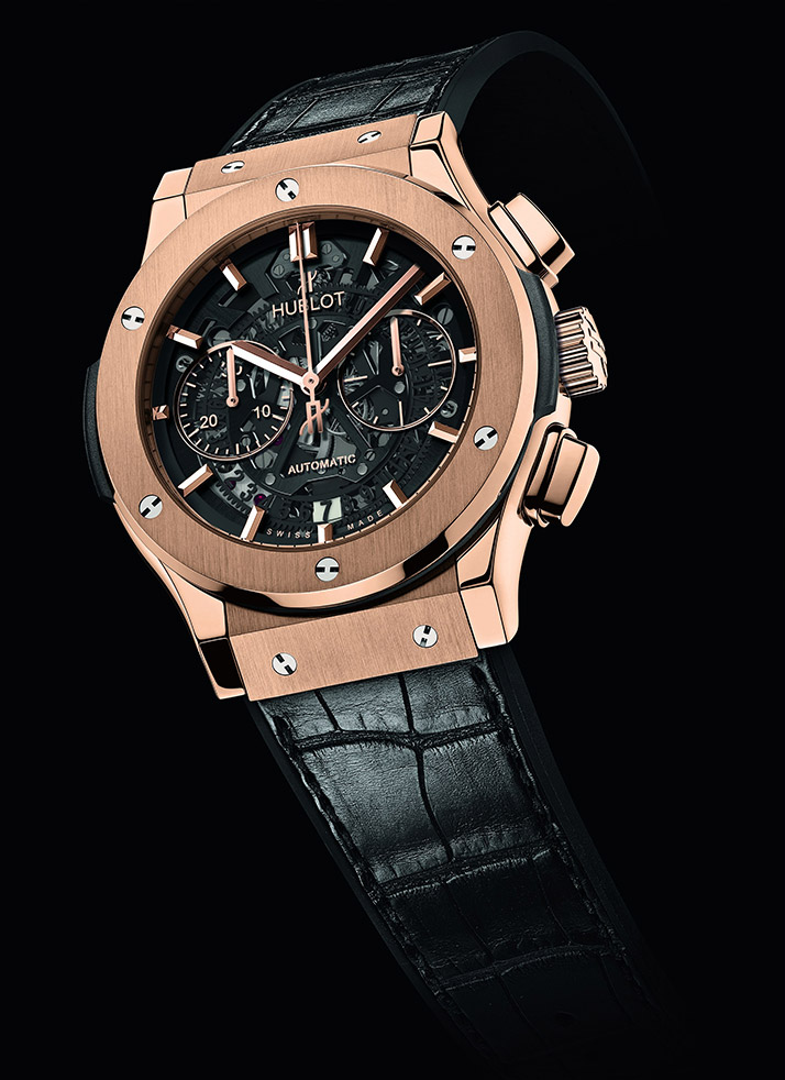 red gold case copy Hublot Aero Bang
