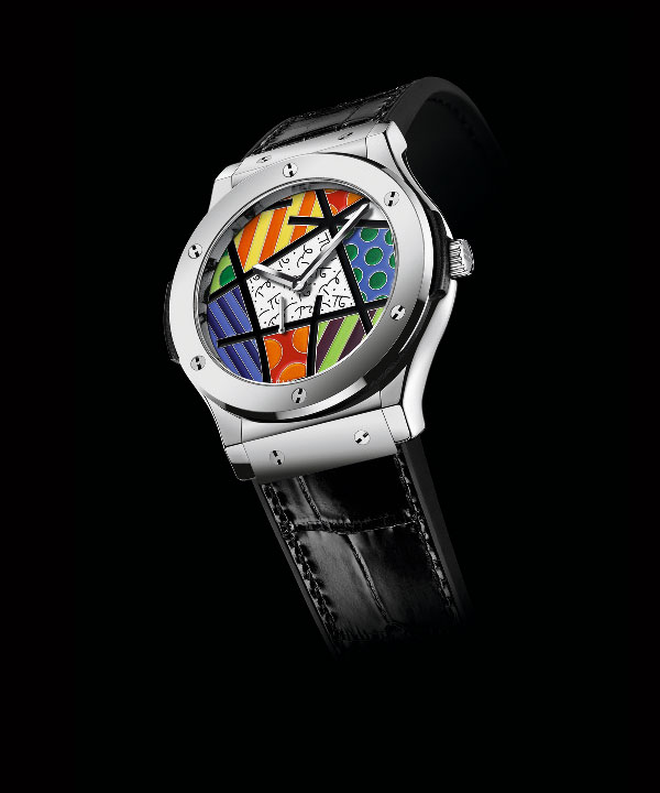 white gold case copy Hublot Classic Fusion Enamel Britto