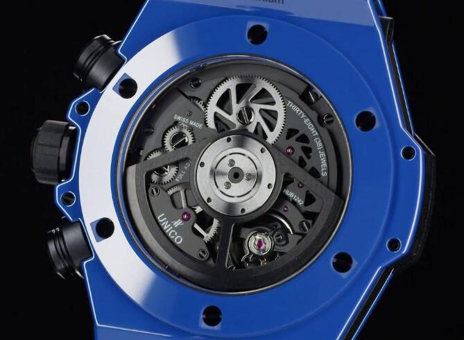 The movement could be viewed through the transparent case back.